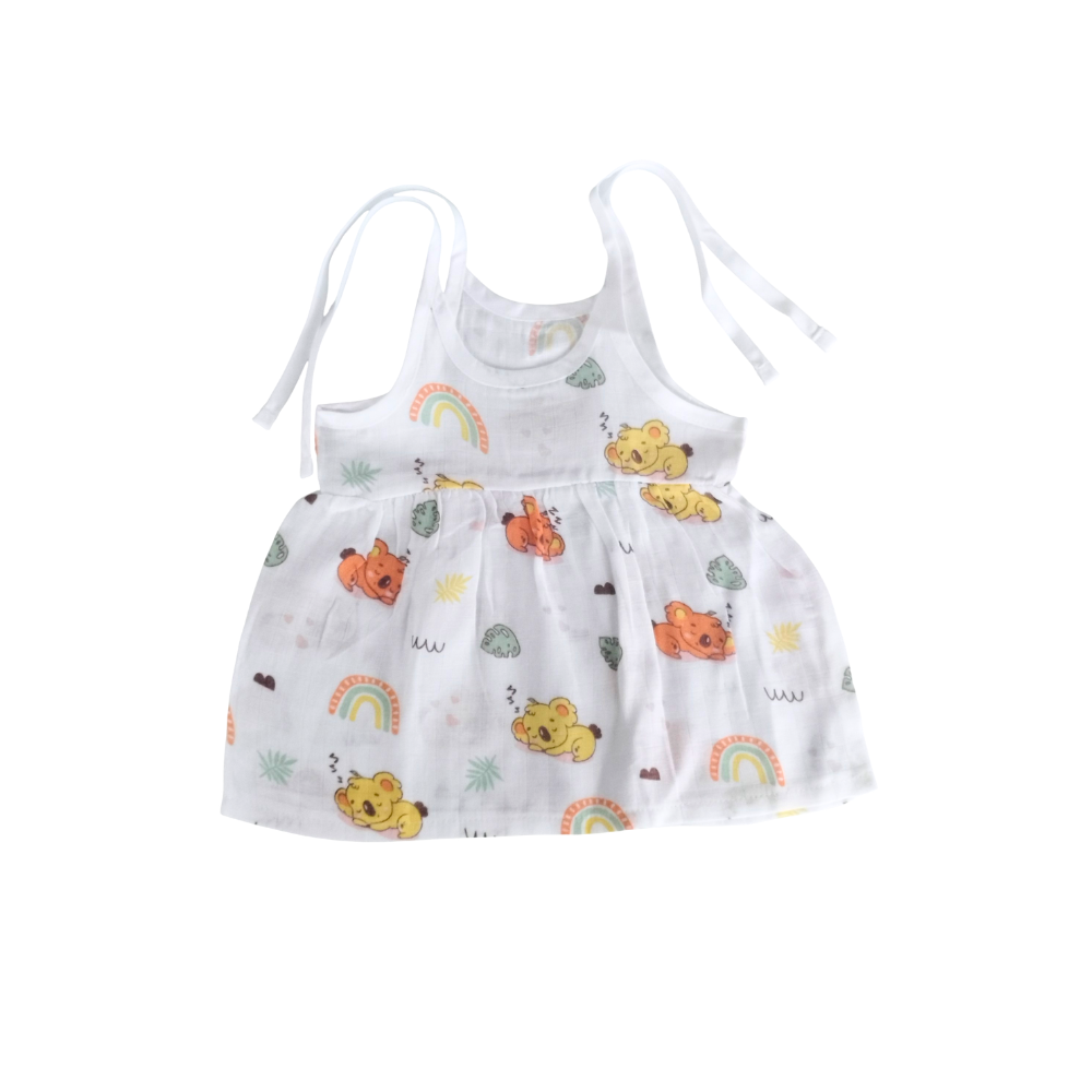 cute cotton knot frock for baby girls
