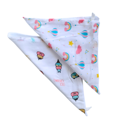 Wipes 3 Layer Combo – Ice Cream & Rainbow Print Pack of 2
