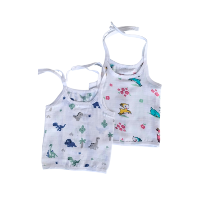 Muslin Jabla Combo Pack of 2 – Dinosaur & Deer Design Baby Wear