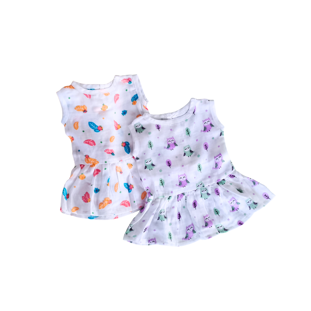 Frock Button – Leaf & Owl Design Pack of 2