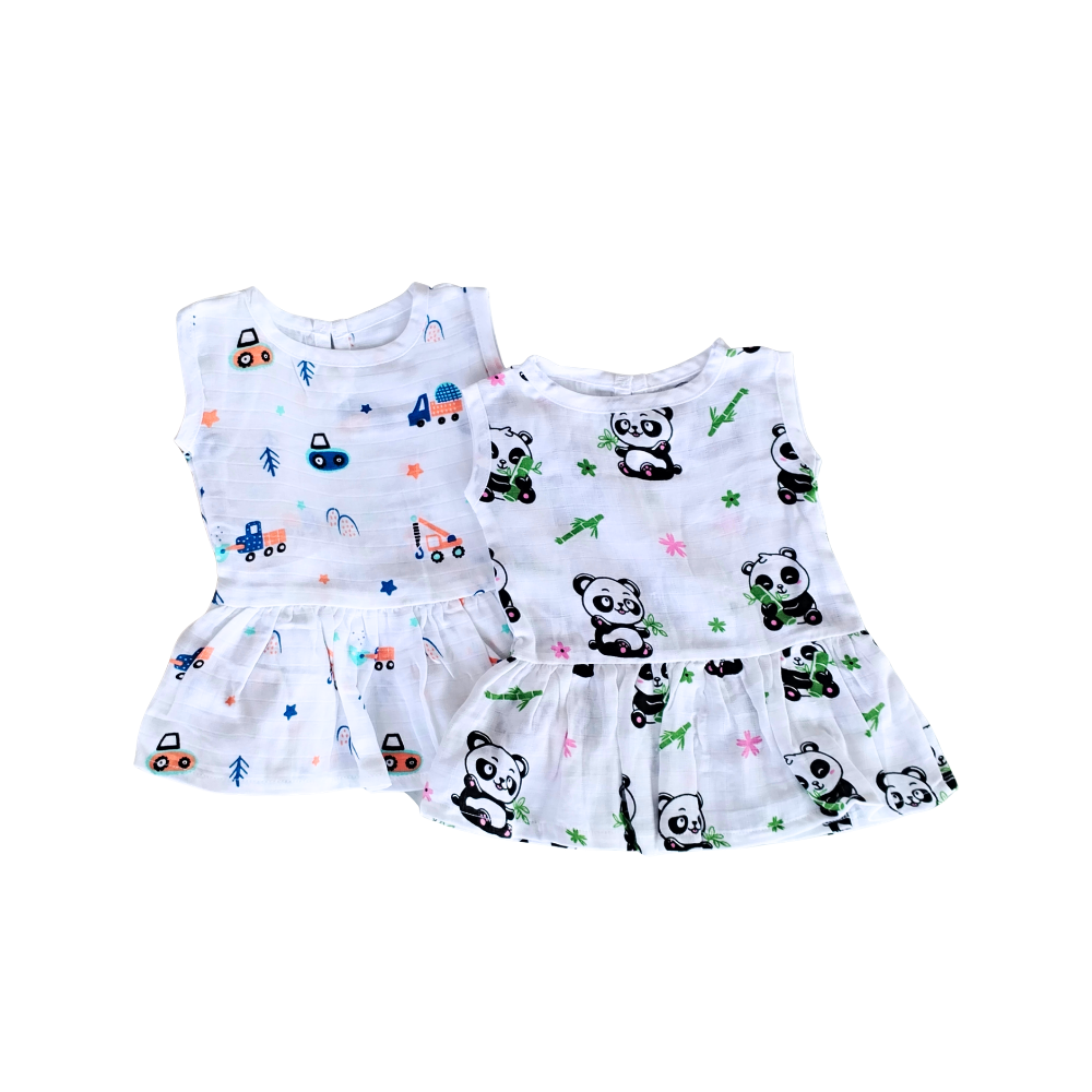 Frock Button – Truck & Panda Design Pack of 2