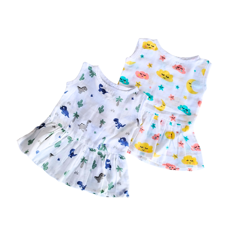 Frock Button – Dinosaur & Moon Design Pack of 2
