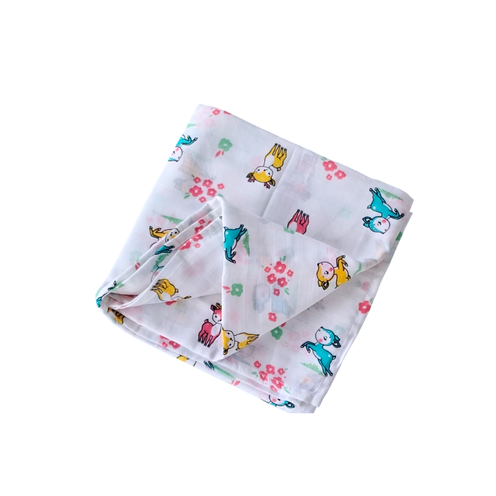 Muslin Bath Towel – Deer Design Wrap