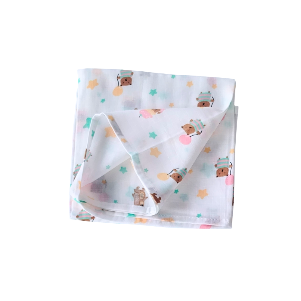 Muslin Bath Towel – Teddy Bear Design Wrap