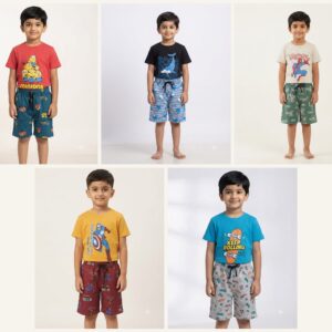 Boys T-Shirt & Shorts Combo Set (Pack of 5) Size- 5 Yrs to 13 Yrs